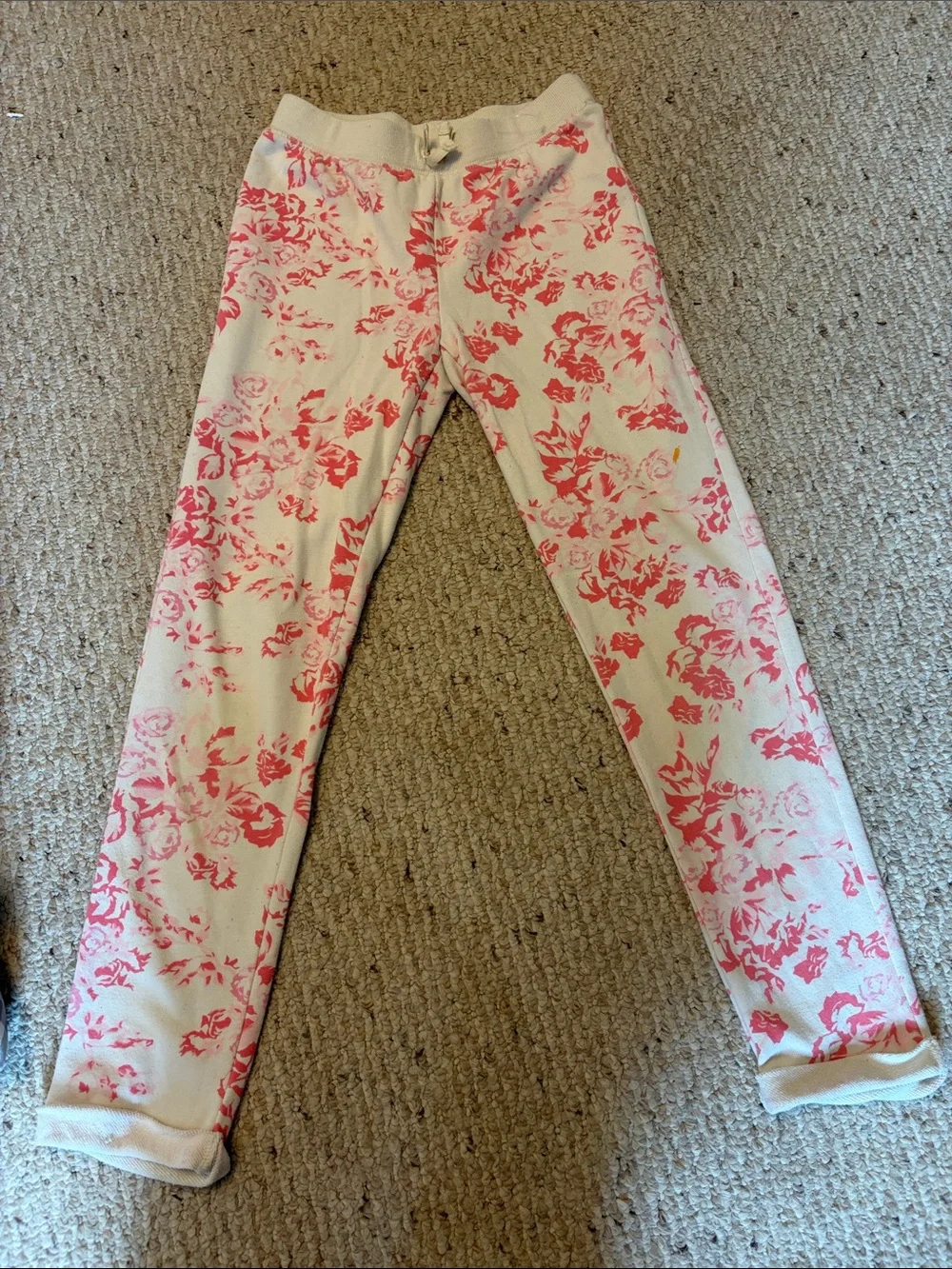 The Children's Place Girls Joggers with Pink Floral Print